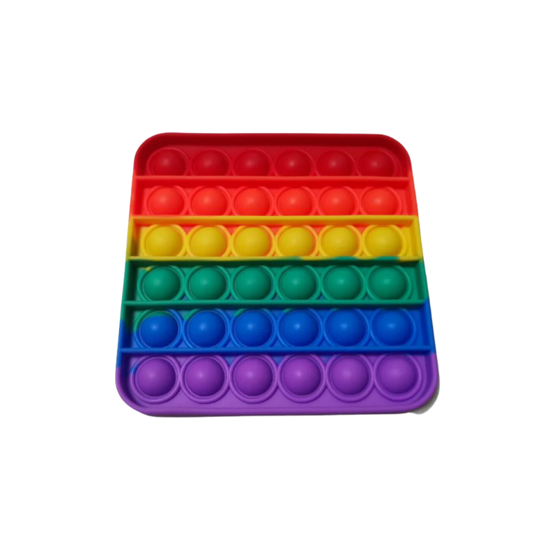 Rainbow square stress relief pop it toy