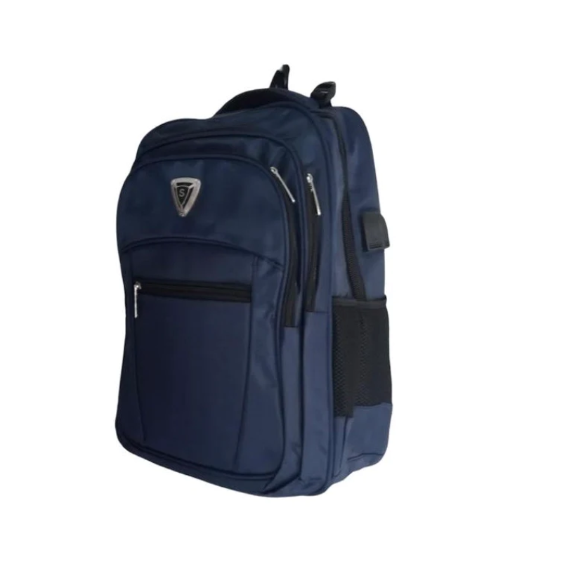 Laptop Backpack With USB Charging Port and Headset interface - Blue