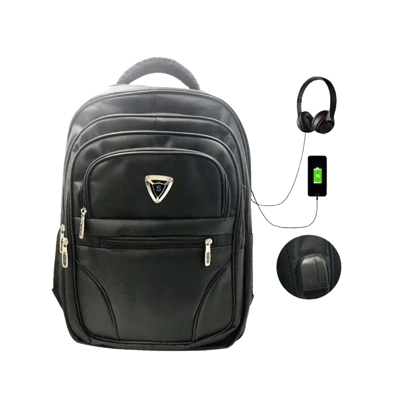 Backpack with USB and Headset Port, Suitable for Multi-use black