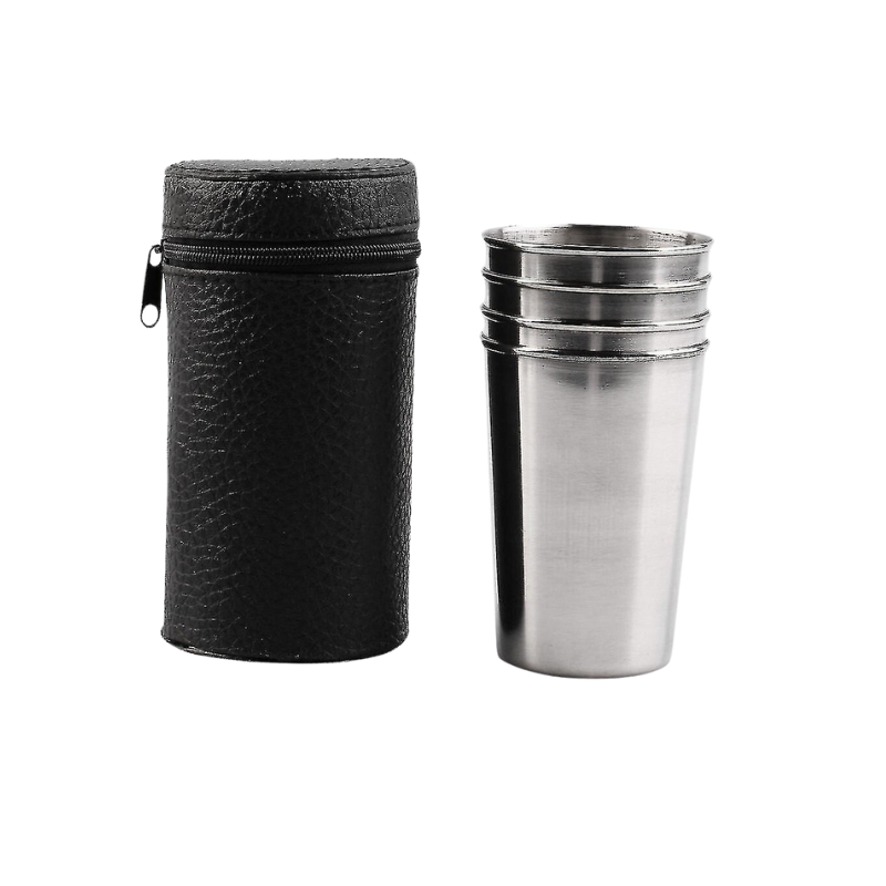Set of 4 Cups for Camping 180 ml