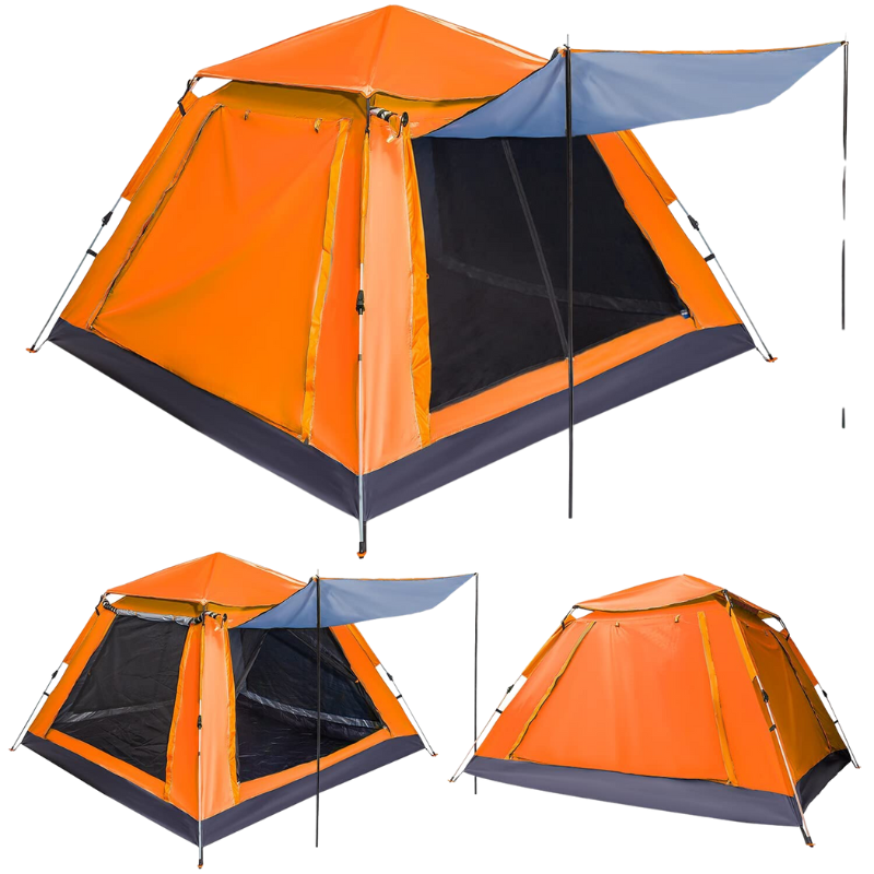 Tent with 4 sided double Layer 230*230*166 Cm - Orange