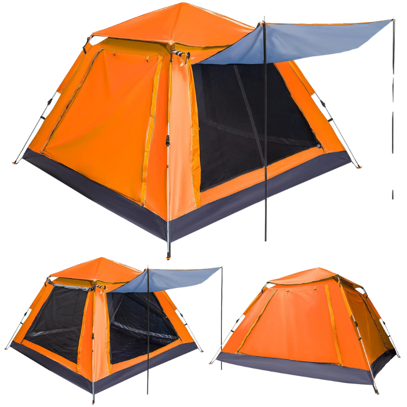 Tent with 4 sided double Layer/Automatic 230*230*166 Cm - Orange