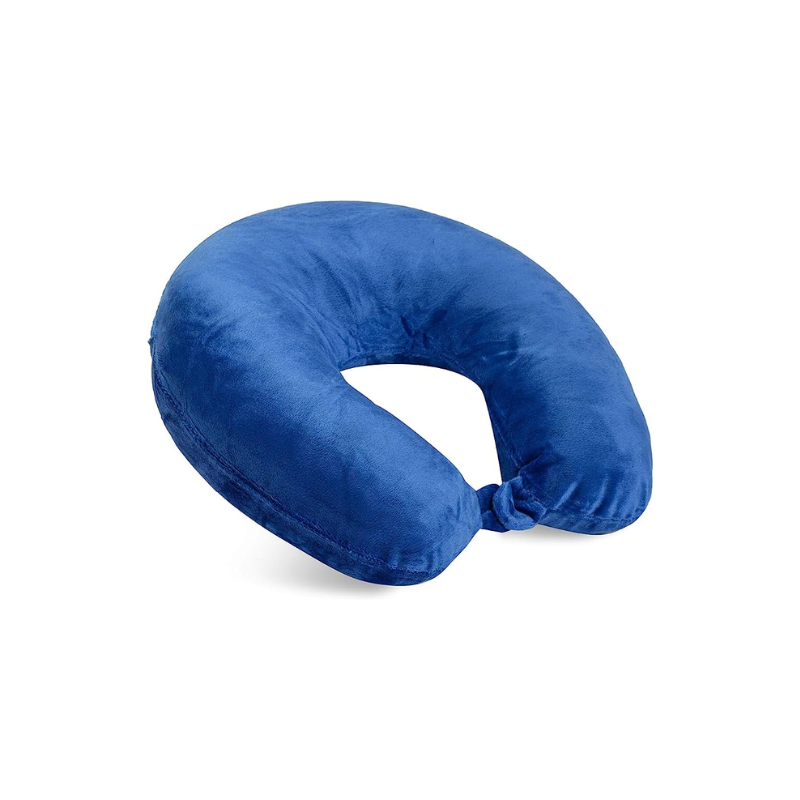 Soft Microfiber Neck Travel Pillow (Blue)
