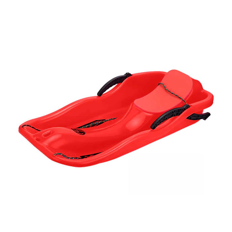 Snow Sled , Toboggan with Brakes & Pull Rope 65 cm (Pink)