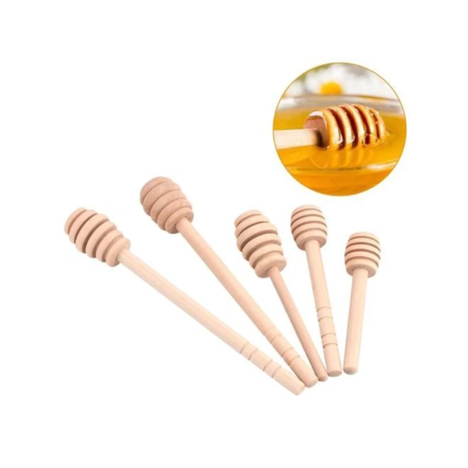 Wooden Honey Dipper - 4pcs