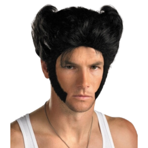 Marvel Wolverine Wig and Dog Tag